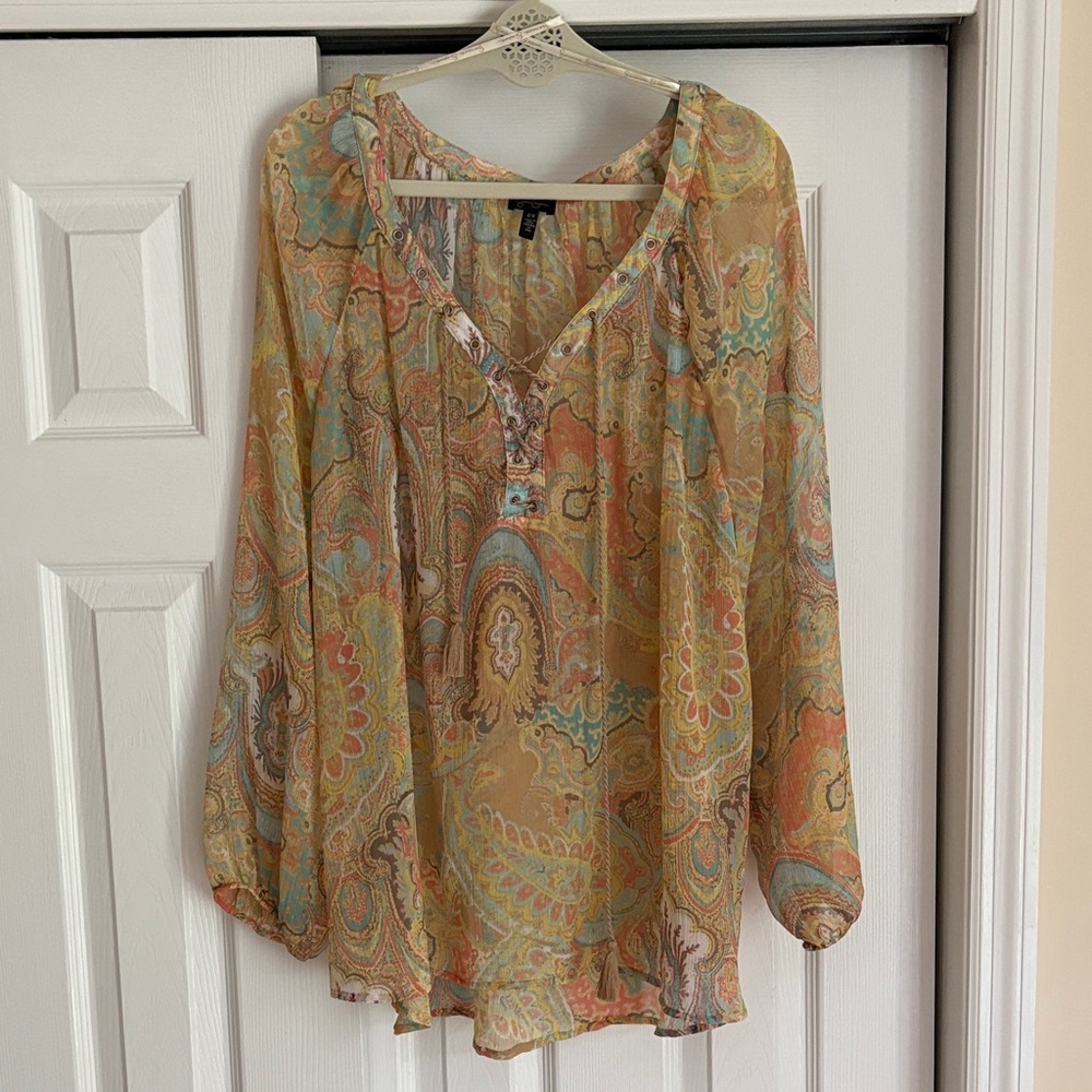 Jessica Simpson Multicolor Paisley Blouse